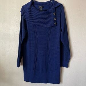 Blue Sweater with Button Detail